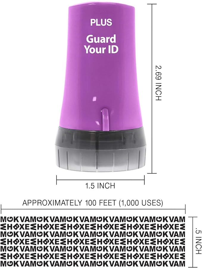 Guard Your ID Advanced Security Roller 2.0 for Identity Theft Prevention Stamping Purple