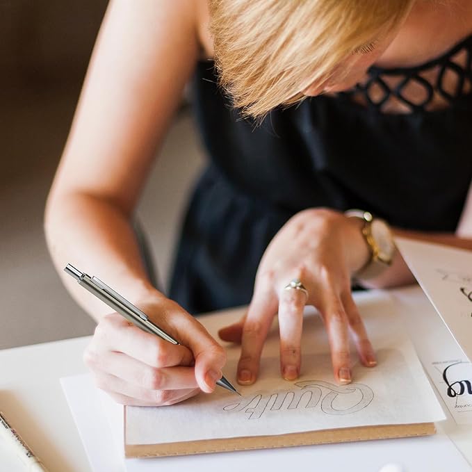 Nicpro 2 PCS 0.5 mm Metal Mechanical Pencils Set, Drafting Pencil for Artist Writing, Sketching, Drawing, with 4 Tubes HB Lead Refill & Erasers, Erasers Refills & Storage Case