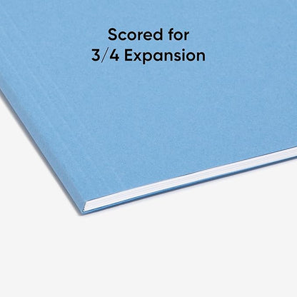 Smead FasTab Hanging File Folders, 20 Count, Blue, 1/3-Cut Built-in Tabs, Letter Size (64099)