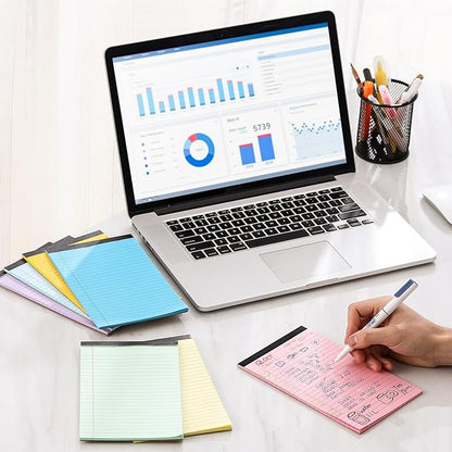 VITEVER Note Pads 5x8,[7 Pack] Colorful Narrow Ruled Legal Pads,Micro Writing Pads Perforated Lined Note Paper for Study,Office,To-Do Lists,30 Sheet/notepad, Multicolor