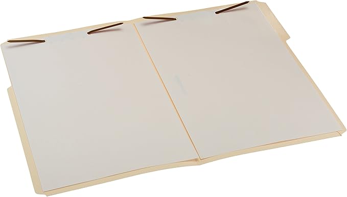 Amazon Basics Manila File Folders with Fasteners, Letter Size, 100-Pack, Light Brown
