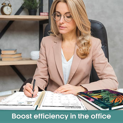 2026 Planner, Aesthetic Weekly and Monthly Planner for Women, Jan 2026 to Dec 2026, Hardcover 2026 Calendar Book with Monthly Tabs, Inner Pocket, Perfect for Office Home School - A4 (8.5" x 11"), Tropical Palms