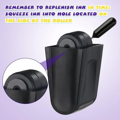 Sherr 2 Handwriting Line Stamp Roller Dashed Handwriting Lines Practice Roller Stamp for Kids, Teachers Kindergarten Education Classroom Back to School Need(2.72 x 2.44 x 1.54 Inch,Purple, Black)