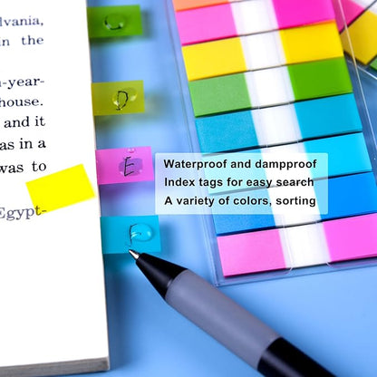 Sticky Tabs 900 Pcs Page Markers, Tabs for Notebooks Sticky Note Tabs Colored Writable and Repositionable Books Flags Tabs, Index Tabs, Annotation Tabs, Easy to Stick, Removes Cleanly