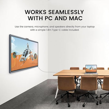 Enther 65″ Smart Board V6530 Kit, Interactive Display Whiteboard, 4K UHD Touch Screen Vibe Board, All-in-One Digital Smartboard for Classroom Home Office Studio(Board&Shelf)