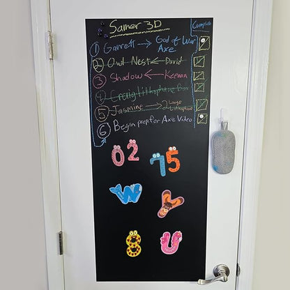 Magnetic Chalkboard Contact Paper for Wall 39" x 18" Self Adhesive Blackboard Wallpaper Peel and Stick Chalk Board Wall Decal Roll with Chalks for Kids Playroom Classroom