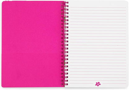 Steel Mill & Co Cute Mini Spiral Notebook, 8.25" x 6.25" Journal with Durable Hardcover and 160 Lined Pages (Watercolor Flowers)