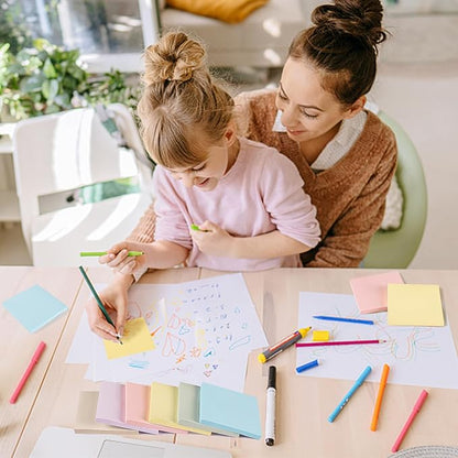 YEECOK Sticky Notes 3x3 in, 12 Pads, Morandi Colors Self-Stick Note Pads, Sticky Pads Aesthetic, Super Sticking Power, Colorful Sticky Notes Bulk