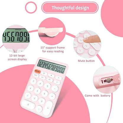 VEWINGL Standard Calculator 12 Digit,Desktop Large Display and Buttons,Calculator with Large LCD Display for Office,School, Home & Business Use,Automatic Sleep,with Battery