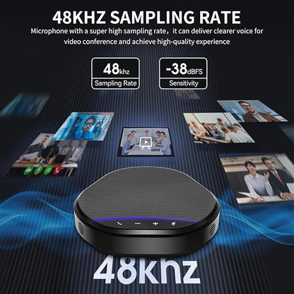 XTUGA K6 Conference Speaker and Microphone Speakerphone Noise Reduction 360°Voice Pickup USB Mic Compatible with Video Call, Zoom, Teams, Skype, Home Office Meeting