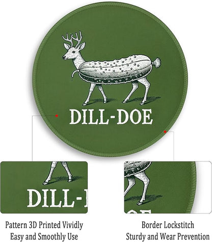 Gctriki Funny Round Mouse Pad, Small Green Computer Mousepads for Desk Laptop Travel Gaming, Stitched Edge Non-Slip Rubber Base, Cute Green Office Desk Accessories Decor for Women Men, 8.6 x 8.6 Inch