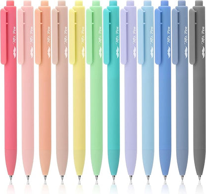 Mr. Pen- Retractable Gel Pens, 12 Pack, Fast Dry, Gel Pens Fine Point 0.7mm, Retractable Pens, Cute Pens, Gel Ink Pens, Aesthetic Pens for Journaling, Fine Tip Pens