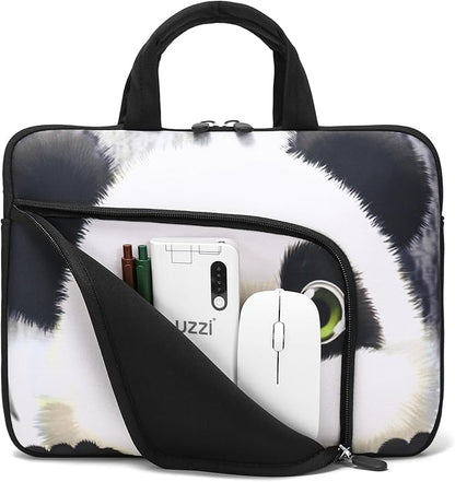 11.6 12 12.5 inch Laptop Sleeve Chromebook Case Ultrabook Case Notebook Sleeve Tablet Case Neoprene Handle Sleeve for Men Women, Two Pockets Fit Apple MacBook Air Samsung Acer HP DELL (Cute Panda)