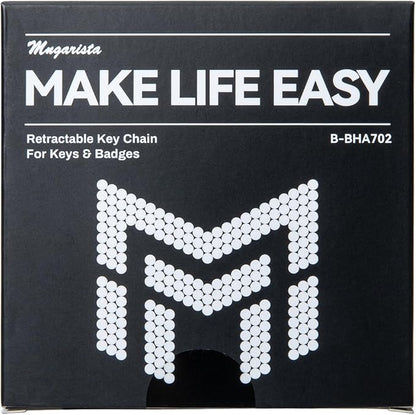 MNGARISTA Heavy Duty Retractable Keychain with Belt Clip, ID Badge Reel, Badge Holder with 31.5' Steel Cord and Key Ring, 9.0oz, 2-Pack