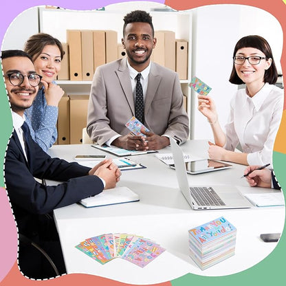 Yeaqee 240 Pcs Employee Appreciation Kudos Cards Funny Blank Back Motivational Card Encouragement Thank You Note Recognition Card for Teacher College Affirmation Gift(Colorful)