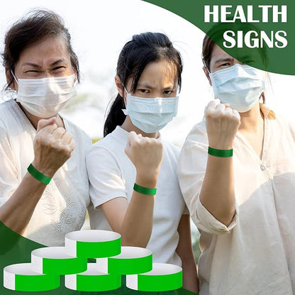 600 Packs Paper Wristbands for Events Neon Party Wristbands Colored Waterproof Paper Club Arm Bands Lightweight Identification for Concert Bar Entrance Admission(Green)