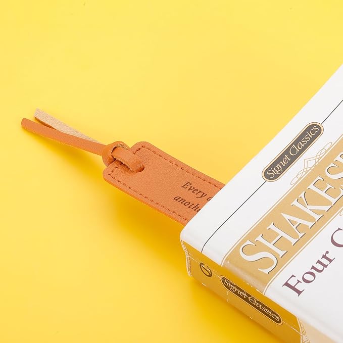 Leather Bookmark for Men Women Anniversary Leather Gifts for Him Her Men 3rd Anniversary Wedding Party Birthday Retirement Gifts for Women Inspirational Bookmark for Women Book Lover,Another Chapter