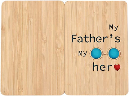 My Father My Hero Wooden Birthday Card for Dad,Thank you Card for Father,Unique Dad Cards for Papa,Fathers Day Cards for Grandpa Olddad