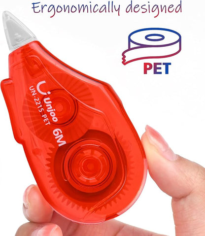 White Correction Tape, Easy To Use Applicator for Instant Corrections Wrong Writing At Any Time, For school, Office (6M/256" x 0.2",3 colors,12pack)