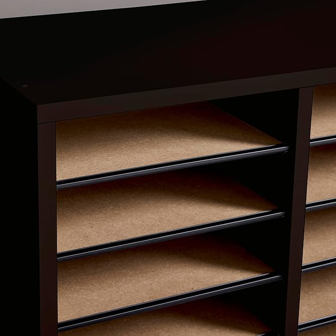 Safco Wooden Paper and Mail Organizer for Home Office and Classroom, Adjustable Shelves and Stackable