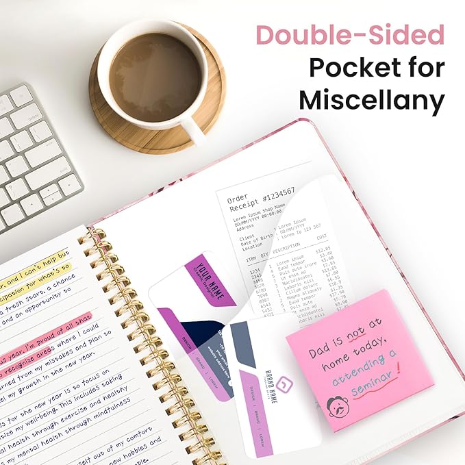 Lined Spiral Journal Notebook for Women, Pretty A5 College Ruled Hardcover Notebook for Work & Note Taking, Cute Aesthetic Journal for Writing, 140 Pages, Pink Floral & Butterfly