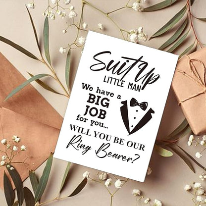 Ring Bearer Proposal Card, Will You Be Our Ring Bearer Card, Ring Bearer Request Card with Matching Envelopes.
