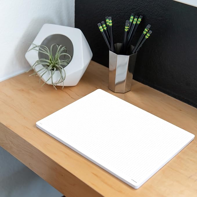 Notsu Dot Grid Notepads 8.5 x 11 inch, 2 Pack | Minimalist Dotted Memo Mouse Pads with Premium Thick Paper, Letter Size