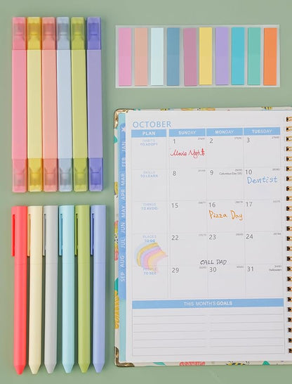 NiArt Bible Note-Taking Kit 6 Dual Tip Highlighters, 6 Gel Pens & 200 Sticky Notes - Versatile, Portable for Bible Study, Journaling, Planning & More with Candy Colors, Precision Tips & Storage Box