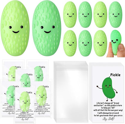 HyDren Christmas Emotional Stress Ball Gifts Bulk Cute Pickle Squeeze Mini Stress Relief Ball Gift Employee Appreciation Gifts Inspirational Cards Students