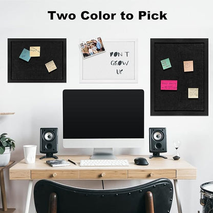 TORASO Cork Board Bulletin Board, Cork Boards for Walls with Pins, Eye Bolts, gaskets, Screws, Pin Board for Office, School and Home (White, 17“x23-2P)