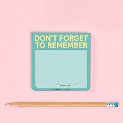 8-Count Knock Knock Don't Forget to Remember Sticky Note Pad, to Do List Notes, 3 x 3-Inches, 100 Sheets Each