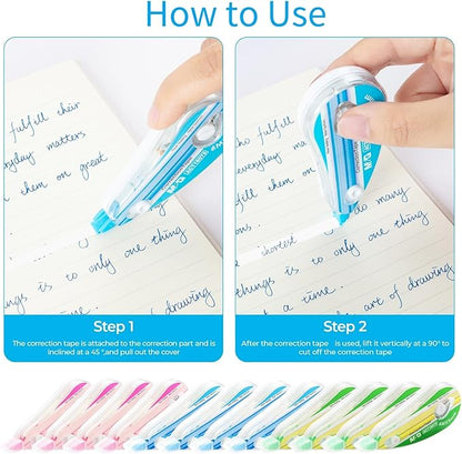 M&G 12 pack Correction Tape，19.7 feet correction tape, Easy to Use Applicator for Instant Corrections, Study Supplies and Office Products