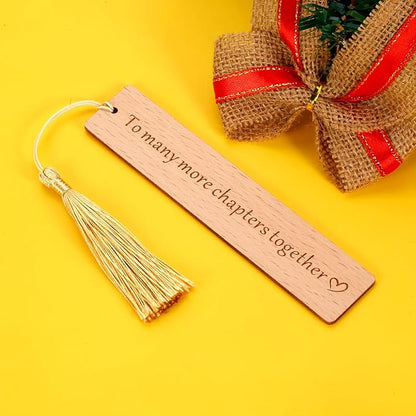 Wedding Wooden Bookmark Gifts for Women Men 5th Anniversary Valentines Day Bookmark Gifts for Him Her Wife Husband Birthday Gifts for Best Friend Bride Groom Women Book Marks for Booklover