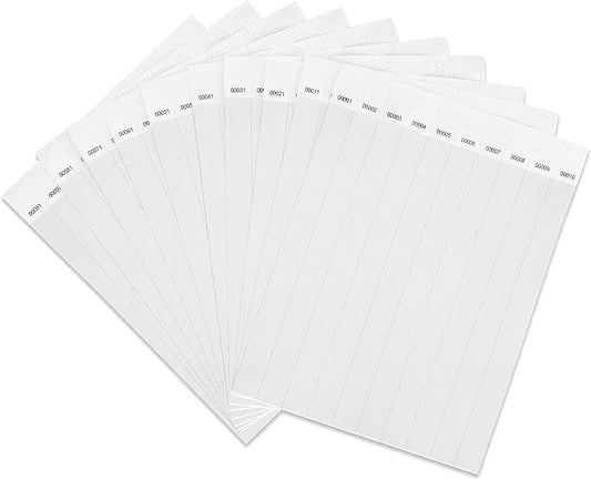 100 Pcs Wristbands, 1-100 Consecutive Numbers Waterproof Tearproof and Printable Wrist Straps Admission Bracelets Tickets (White)