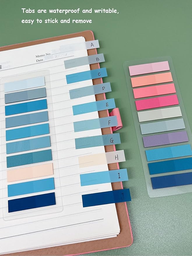 3600pcs Books Tabs for Annotating Books, Clear Sticky Notes, Morandi Sticky Tabs for Books annotating, Page Markers, Multi-Colored Writable and Repositionable Annotation Supplies