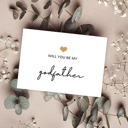 Will You Be My Godfather, God Father's Proposal Card Gifts with Envelope, Cute Gifts for Godather On Wedding Day.（Godfather B）
