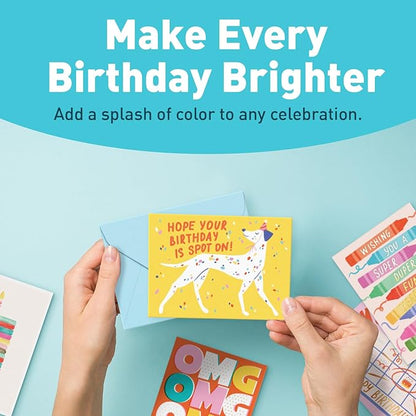 S&O Box of Happy Birthday Cards with Envelopes - 100 Unique Memorable Birthday Cards with Envelopes - Colorful Important Day Notes Bulk for Office & Home - Assorted Occasion Greetings - 4x5.5”