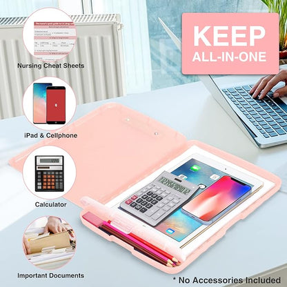 Sooez Glitter Clipboard with Storage, High Capacity Storage Clipboard with Pen Holder, Cute Clip Boards 8.5x11 with Low Profile Clip, Sparkle Plastic Clipboard Case Box for Women & Kids, Side Opening