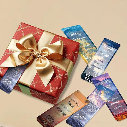 48 Piece Bible Verse Magnetic Bookmarks - Christian Scripture Inspirational Book Marks with Boxes - Religious Motivational Book Marker Prayer Page Clips for Women & Men Reading Gifts(Landscape Style)