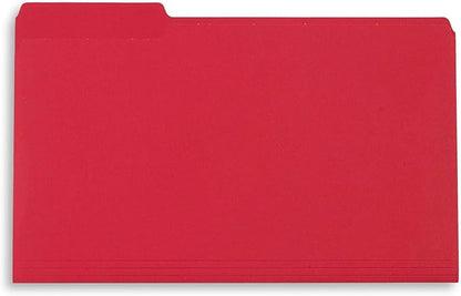 Blue Summit Supplies Red Legal File Folders, 1/3 Cut Tab, Legal Size, Great for Organizing and Easy File Storage, 100 Per Box