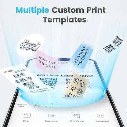 POLONO Genuine Thermal Labels for PM220S Label Makers, 1.57"x1.18" (40x30mm) Thermal Label, Waterproof, Multi-Purpose Self-Adhesive Labels for Small Bussiness, Office, School, 230 Labels/Roll (White)