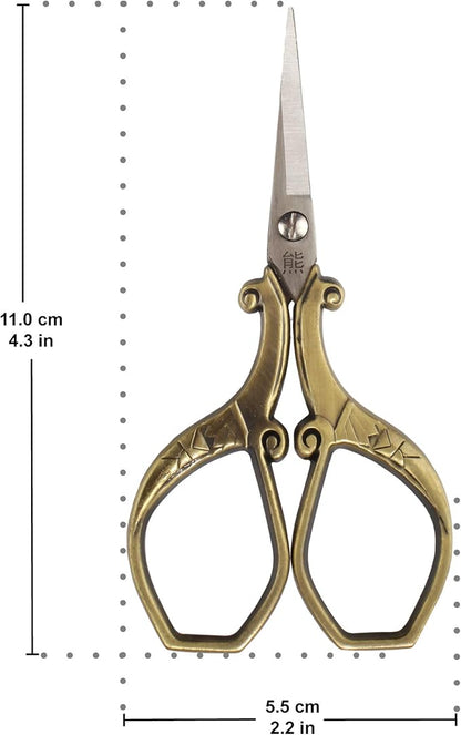 JubileeYarn Chinese Wing & Cloud Embroidery Craft Scissors - Bronze - 1 Scissor