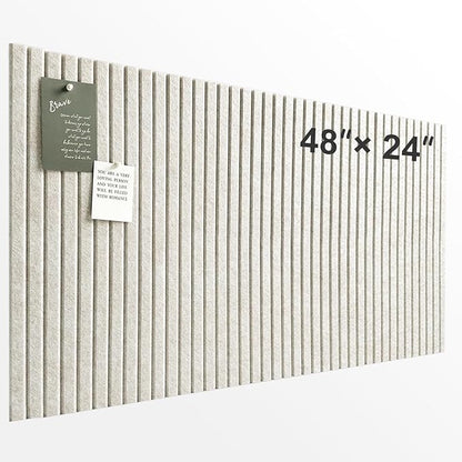 Large Cork Board for Office Wall Decor,8 Pack Felt Wall Tiles with Slat Wall Paneling and 30 Push Pins,Felt Bulletin Board Pin Board Cork Boards for Walls (Oatmeal)