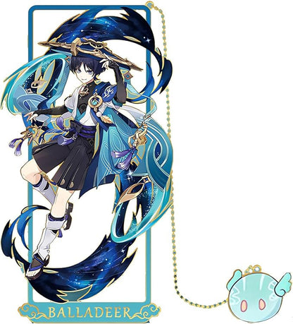 Balladeer with Chain Original Genshin Impact Metal Bookmark - Collect All Your Favorite Characters!