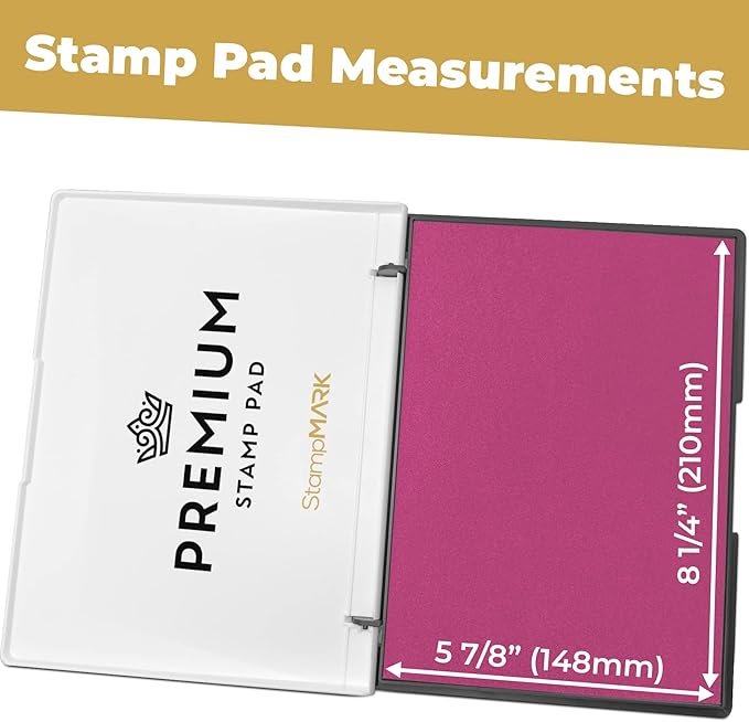 Premium Stamp Pad Extra Large Size 6" x 8" - for Traditional Rubber Stamps - Felt Pad Pink Color