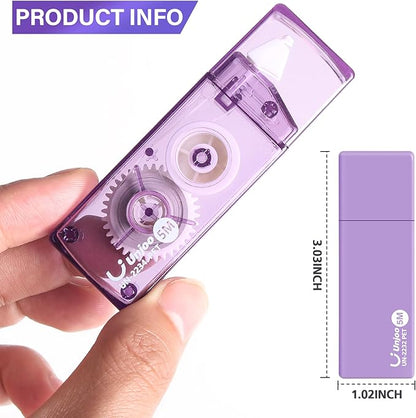 White Correction Tape, Easy To Use Cute Applicator for Instant Corrections, For school, Office Workers (Gradient Purple, 5M/196" x 0.2",12pack)