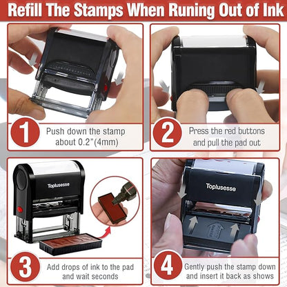 Please Sign and Return Stamp Self Inking Rubber Business Stamp Office Self Inking Return to Sender Message Stamp Office Supplies- Red Ink