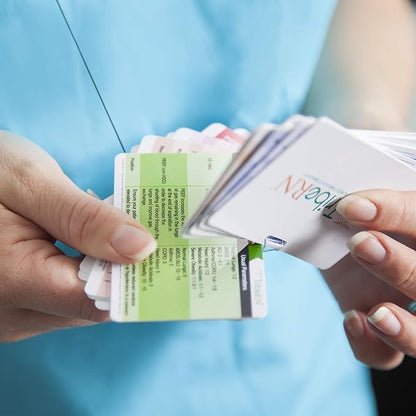 Badge Guru 2.0 by Tribe RN Nurse Badge Cards - 49 Nursing Badge Reference Cards - Cheat Sheet Flash Cards for Med School and Nursing School Students