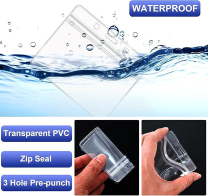 100 Pcs Lanyards for ID Badges and 100 Pcs Clear Name Tag Holders Reusable Lanyard with Clip Plastic ID Card Badge Holder Name Badges for Adults Kids Business School Office Supplies (Blue)