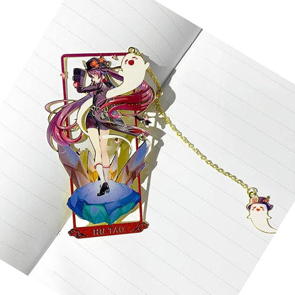 Venti Bookmark with Chain Original Genshin Impact Metal Bookmark - Collect All Your Favorite Characters!